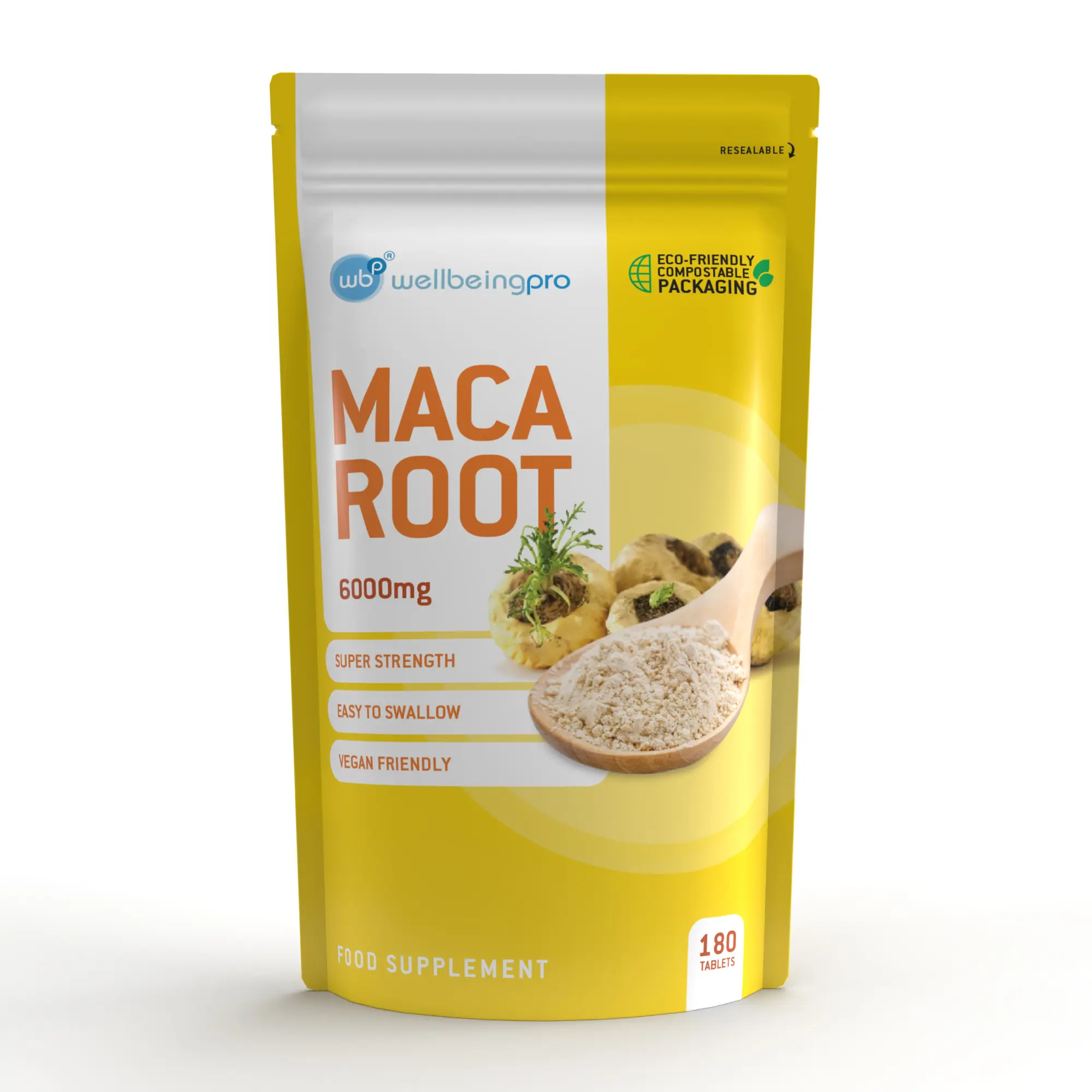 Maca Root 6000mg pouch, front view